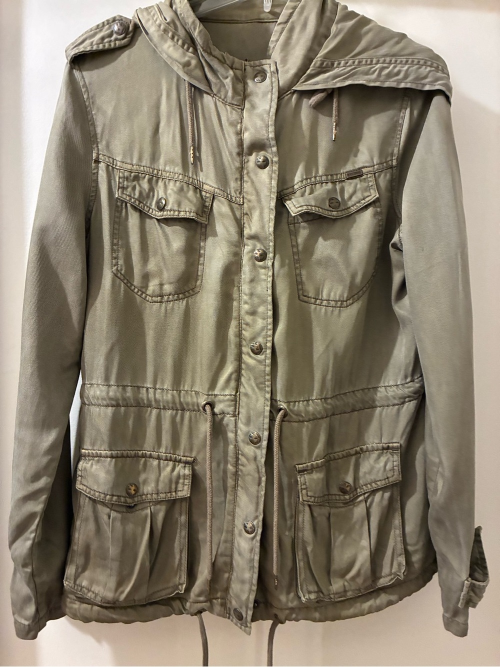 Max Jeans Olive Utility Hooded Jacket